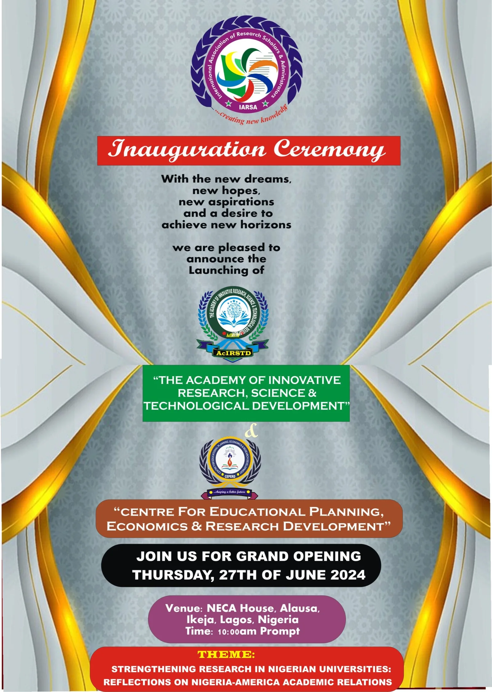 Inauguration Flyer